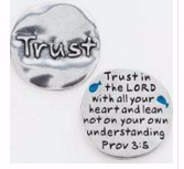 Picture of Bob Siemon Designs 88429 Pocket Reminder-Trust-Proverbs 3-5-Pewter