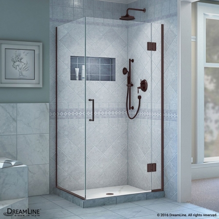 E12430-06 72 x 30.38 x 30 in. Unidoor-X Hinged Shower Enclosure, Oil Rubbed Bronze