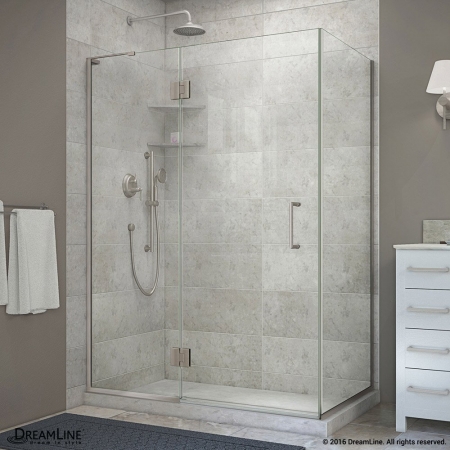 Picture of DreamLine E32330L-04 72 x 47.38 x 30 in. Unidoor-X Hinged Shower Enclosure, Brushed Nickel - Left Wall Bracket