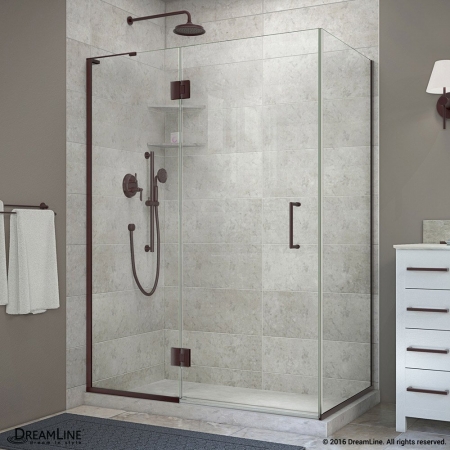 Picture of DreamLine E32330L-06 72 x 47.38 x 30 in. Unidoor-X Hinged Shower Enclosure, Oil Rubbed Bronze - Left Wall Bracket