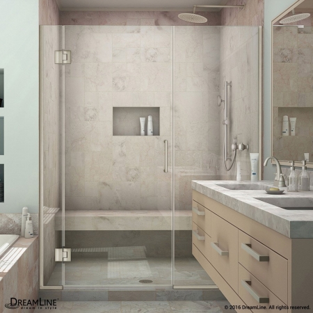 DreamLine D1263072-04 72 x 62 - 62.5 in. Unidoor-X Hinged Shower Door, Brushed Nickel
