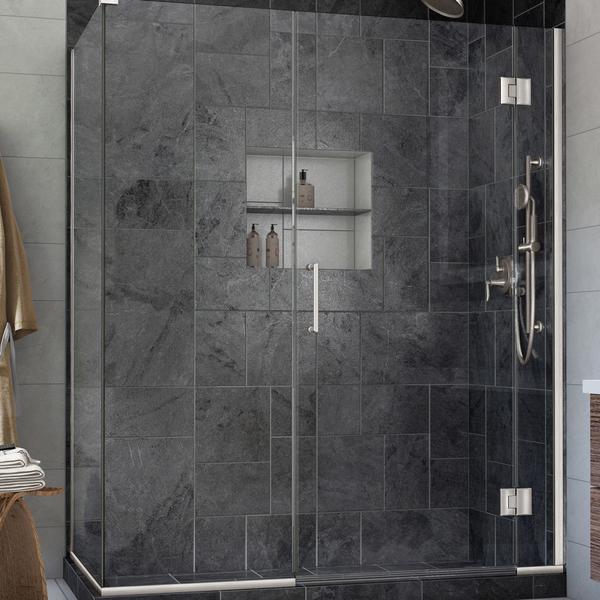 E12306530-04 72 x 35.5 x 30.38 in. Unidoor-X Hinged Shower Enclosure, Brushed Nickel