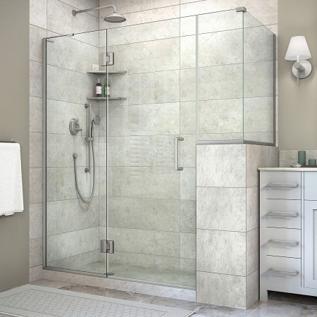 Picture of DreamLine E130243636-04 72 x 60 x 36.38 in. Unidoor-X Hinged Shower Enclosure, Brushed Nickel
