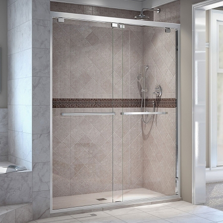 SHDR-1660760-01 76 x 56 - 60 in. Encore Bypass Sliding Shower Door, Chrome