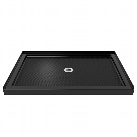 DLT-1134420-88 2.75 x 42 x 34 in. SlimLine Single Threshold Shower Base, Black - Center Drain Base