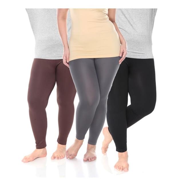 White Mark Universal Pack 50 Womens Plus Size Legging  Black  Grey & Brown - ...