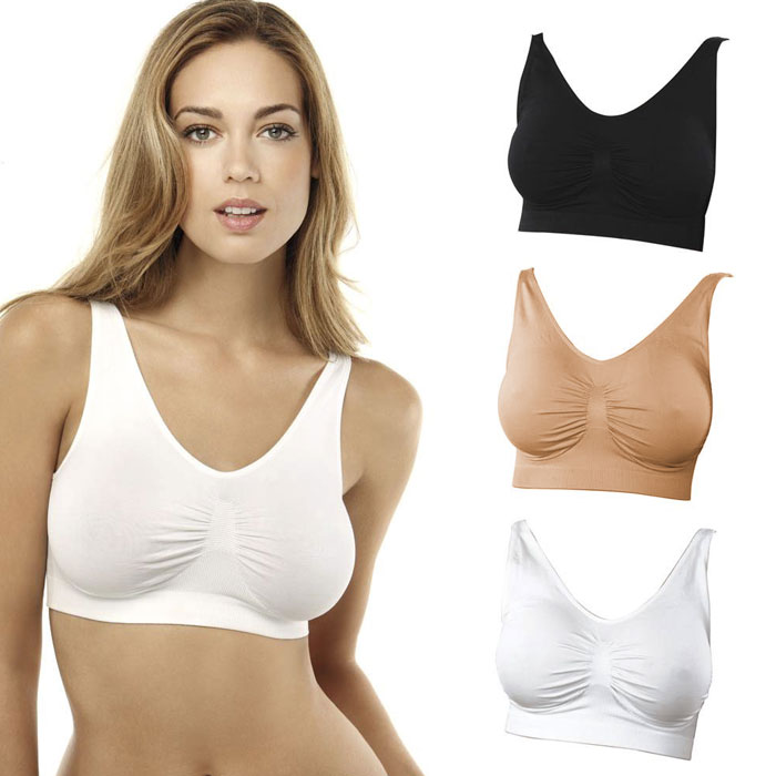 Picture of Comfortisse  Bras - 3 Pack - White- Black- Nude - Small