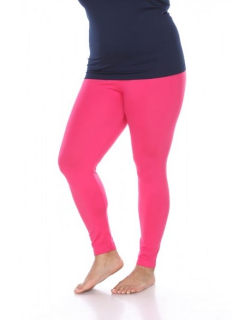 Picture of White Mark Universal PS208-05 Stretch Solid Womens Leggings&#44; Fuchsia - One Size