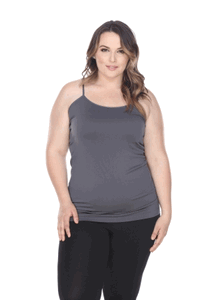 Plus Size Tank Top, Charcoal - One Size