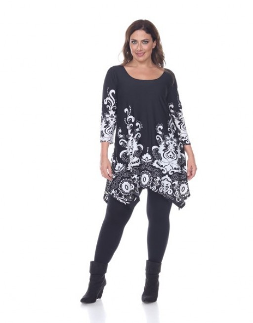 Picture of White Mark Universal PS1301-08-1XL Plus Yanette Top & Tunic, Black - 1XL
