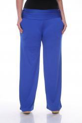 White Mark Plus Size Printed Palazzo Pants- Royal - 1XL