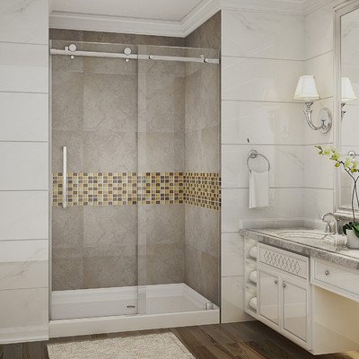 Moselle Completely Frameless Sliding Shower Door - Chrome - 48 x 77.5 in.