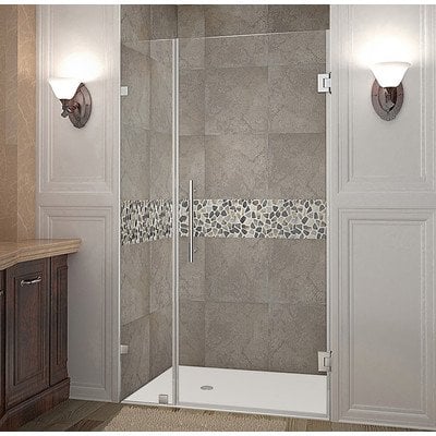 Global SDR985-CH-35-10 Nautis 35 x 72 in. Completely Frameless Hinged Shower Door in Chrome -  Aston