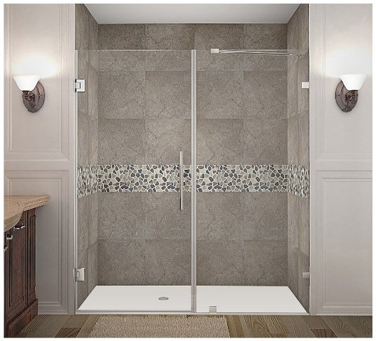 Global SDR985-CH-70-10 Nautis 70 x 72 in. Completely Frameless Hinged Shower Door in Chrome -  Aston