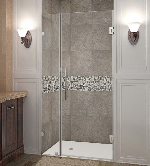 Global SDR985-SS-29-10 Nautis 29 x 72 in. Completely Frameless Hinged Shower Door in Stainless Steel