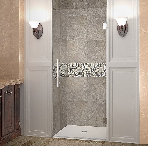 Cascadia 29 x 72 in. Completely Frameless Hinged Shower Door in Chrome