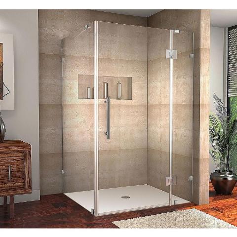 Picture of AstonGlobal SEN987-SS-4832-10 Avalux 48 x 32 x 72 in. Completely Frameless Shower Enclosure in Stainless Steel