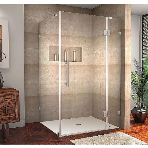 Picture of AstonGlobal SEN987-SS-4834-10 Avalux 48 x 34 x 72 in. Completely Frameless Shower Enclosure in Stainless Steel