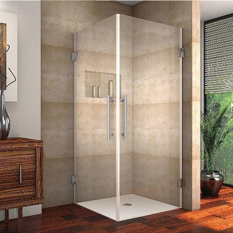 Picture of AstonGlobal SEN989-CH-38-10 Vanora 34 x 34 x 72 in. Completely Frameless Square Shower Enclosure in Chrome