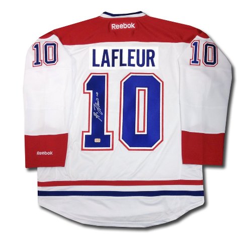 Picture of Guy Lafleur Autographed White Montreal Canadiens Jersey