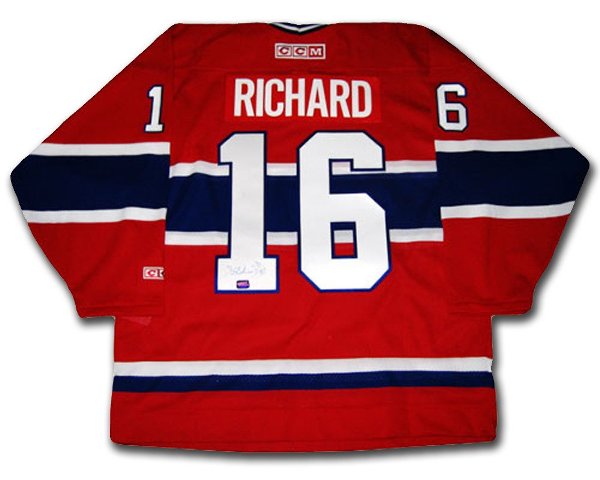 Picture of Henri Richard Autographed Red Montreal Canadiens Jersey