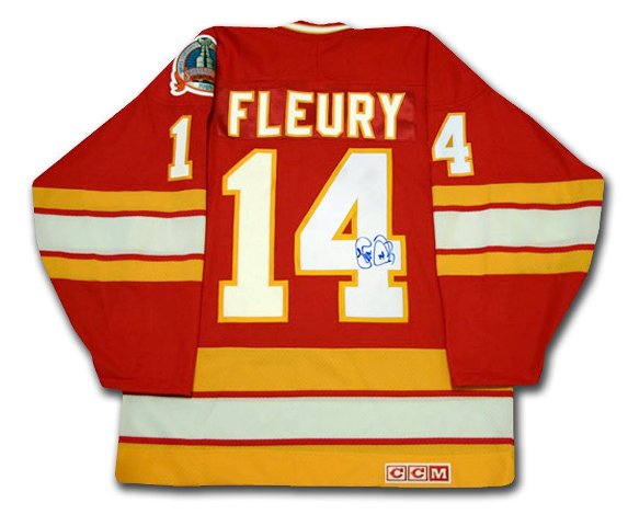 Picture of Theoren Fleury Autographed Calgary Flames Jersey