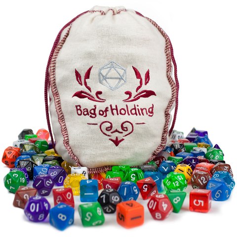 Picture of BrybellyHoldings GDIC-1701 Bag Of Holding 140 Polyhedral Dice In 20 Complete Sets