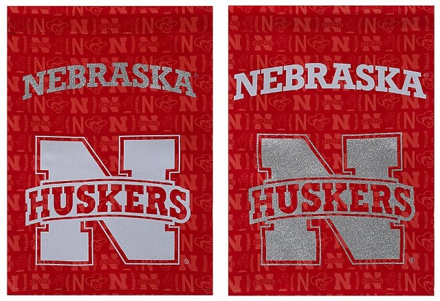 Nebraska Cornhuskers Suede Glitter Accented Double Sided Garden Flag -  EVERGREEN ENTERPRISES, 841213689