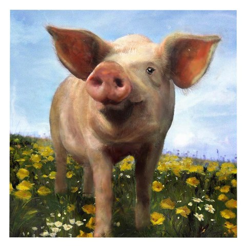 CVTOP1920 Pig Out Canvas Wall Art - 40 x 40 in.