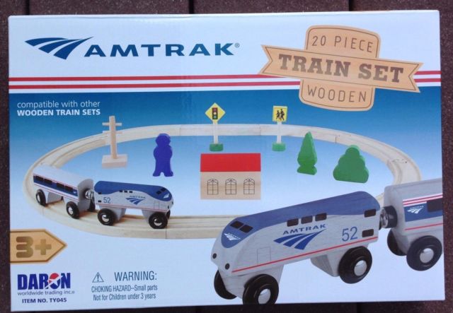 Picture of Amtrak Items TY045 Amtrak Wooden Railway Set- 20 Pieces