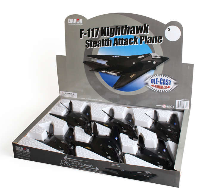Picture of Diecast Pullbacks PMT51285 F-117 Die-Cast Pullback Plane Assortment In Counter Display- 6 Pieces
