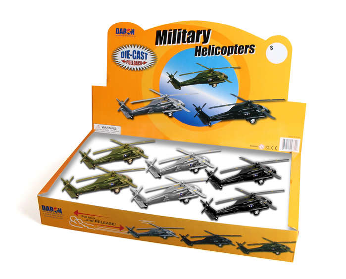 Picture of Diecast Pullbacks PMT51260 UH60A Blackhawk Pullback Assortment In Counter Box- 6 Pieces