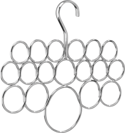Picture of Interdesign 64034 Axis Over-the-Rod Scarf Holder 18-Loop - Chrome