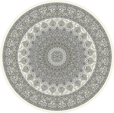 Picture of Dynamic Rugs ANR8570906666 Ancient Garden Round Rug- Cream & Grey - 7 ft. 1 in.