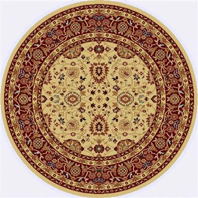 Picture of Dynamic Rugs YAR52803130 Yazd Round Rug&#44; Cream & Red - 5 ft. 3 in.