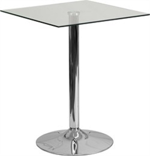 Picture of Flash Furniture CH-4-GG Square Glass Table Chrome Base- 23.75 in.