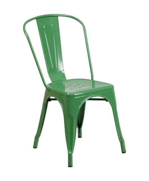 Picture of Flash Furniture CH-31230-GN-GG Metal Indoor-Outdoor Stackable Chair - Green