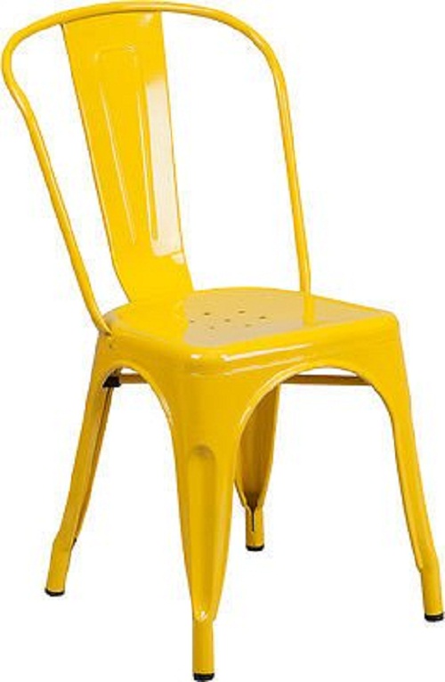 Picture of Flash Furniture CH-31230-YL-GG Metal Indoor-Outdoor Stackable Chair - Yellow