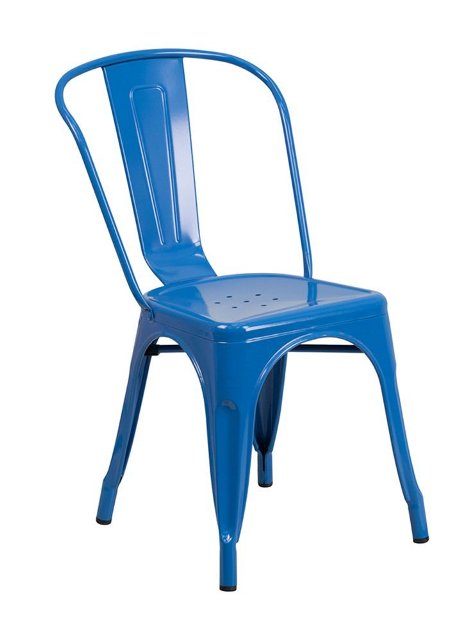 Picture of Flash Furniture CH-31230-BL-GG Metal Indoor-Outdoor Stackable Chair - Blue