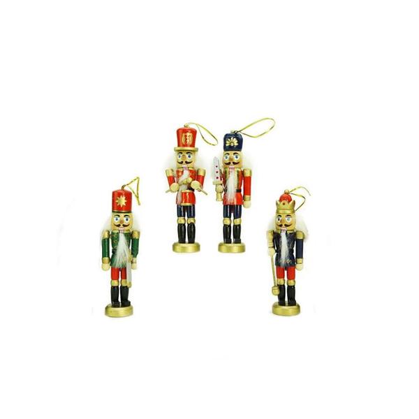 Picture of NorthLight 5 in. Red Blue & Green Decorative Wooden Christmas Nutcracker Ornaments - Pack of 4