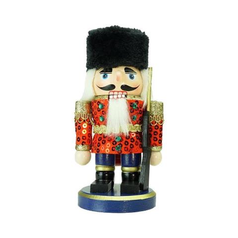 Picture of NorthLight 7 in. Red, Gold & Black Wooden Christmas Chubby Nutcracker Soldier