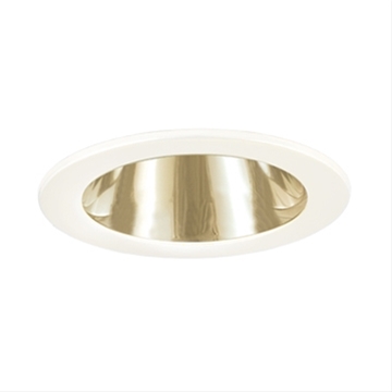 Open Reflector Trim- Polished Brass Reflector- White Trim