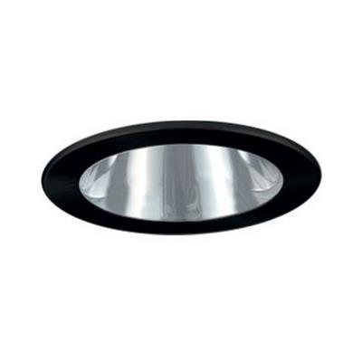 Jesco Lighting TM202CHBK Open Reflector Trim- Chrome Reflector- Black Trim