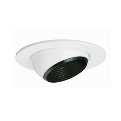 Jesco Lighting TM5535BKWH 5 in. Line Voltage Adjustable Eyeball with Step Baffle Trim