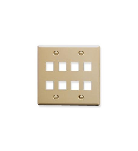 IC107FD8IV Faceplate Flat, 2-Gang & 8 Port - Ivory