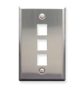 Classic Single Gang Stainless Steel Faceplate - 3 Port