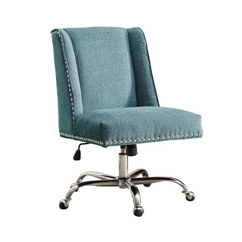 Picture of Linon Home DTcor 178404AQUA01U Aqua Draper Office Chair