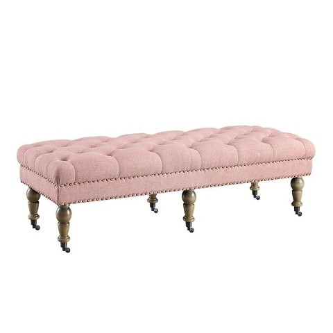 Picture of Linon Home DTcor 368254PNK01U 62 in. Isabelle Washed Pink Linen Bench