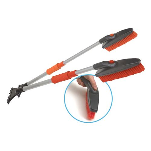 Emsco Bigfoot Series 42 in. Telescoping Swivel Head Car Snow Brush and Ice Scraper w/Comfort Grip