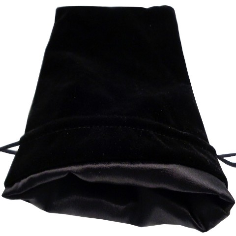 6 x 8 Velvet & Satin Dice Bag, Black